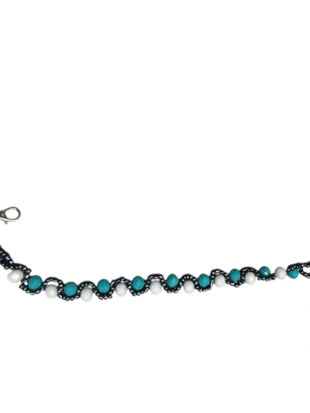🎉4/20$ NEW! Handmade Bracelet blue and white beads silver NWT bohemian flair